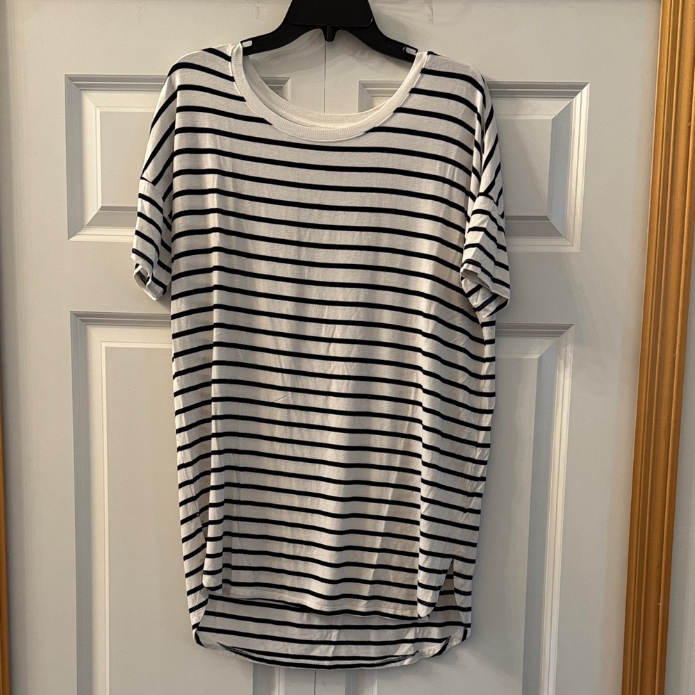 Black and White Striped Women's Tunic